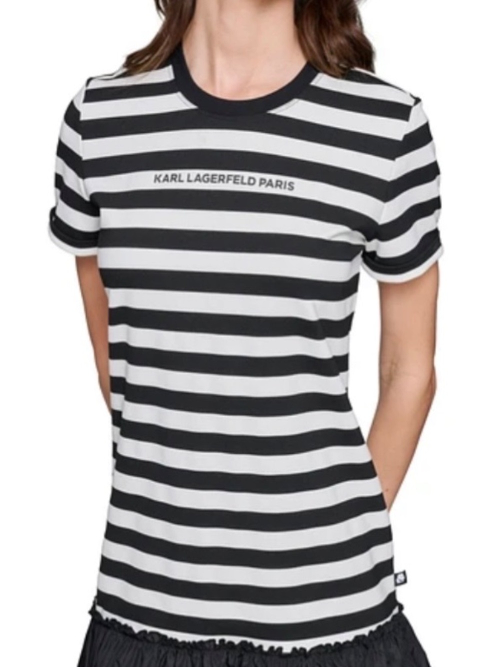 Karl Lagerfield striped dress with ruffle hem - Picture 2 of 10